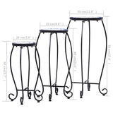 Mosaic Tables 3 pcs Blue and White Ceramic - Low Angle