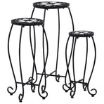 Mosaic Tables 3 pcs Black and White Ceramic
