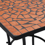 Mosaic Bistro Table Terracotta 60 cm Ceramic - Rear View