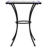 Mosaic Bistro Table Blue and White 60 cm Ceramic - Side View