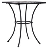Mosaic Bistro Table Black and White 60 cm Ceramic - Front View