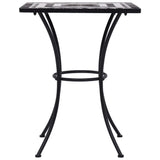 Mosaic Bistro Table Black and White 60 cm Ceramic