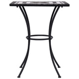 Mosaic Bistro Table Black and White 60 cm Ceramic - Side View