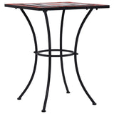 Mosaic Bistro Table Terracotta and White 60 cm Ceramic - Front View