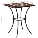 Mosaic Bistro Table Terracotta and White 60 cm Ceramic