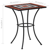 Mosaic Bistro Table Terracotta and White 60 cm Ceramic - Low Angle