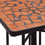 Mosaic Side Table Terracotta Ceramic - Rear View
