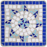 Mosaic Side Table Blue and White Ceramic - Top-Down View