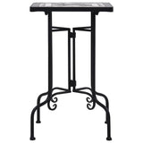 Mosaic Side Table Black and White Ceramic - Front View