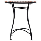 Mosaic Bistro Table Brown 60cm Ceramic - Side View