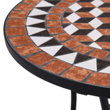 Mosaic Bistro Table Brown 60cm Ceramic - Top-Down View