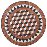 Mosaic Bistro Table Brown 60cm Ceramic - 45-Degree Angle