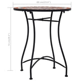 Mosaic Bistro Table Brown 60cm Ceramic - Close-Up Angle