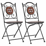 Mosaic Folding Chairs 2 pcs Brown Ceramic
