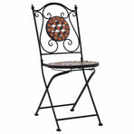 Mosaic Folding Chairs 2 pcs Brown Ceramic