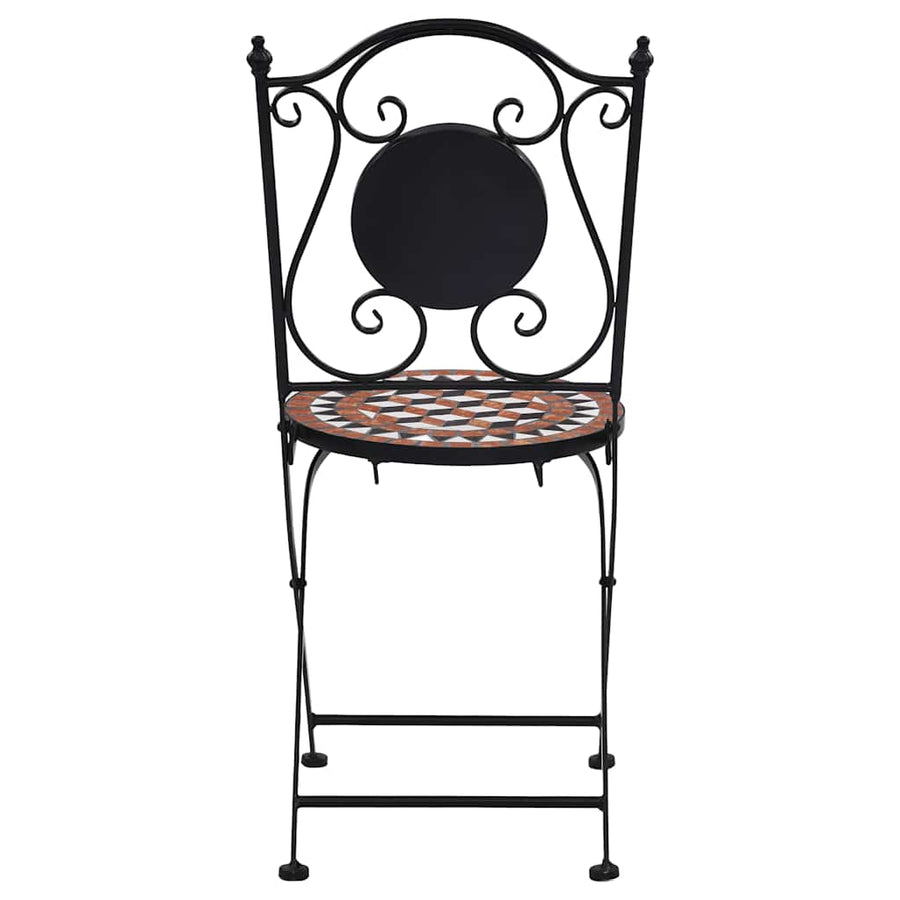 Mosaic Folding Chairs 2 pcs Brown Ceramic