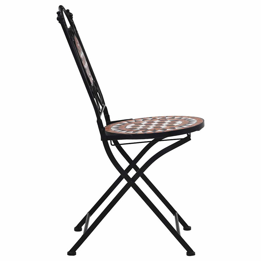 Mosaic Folding Chairs 2 pcs Brown Ceramic