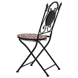Mosaic Bistro Chairs 2 pcs Brown Ceramic - Rear View
