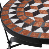 Mosaic Bistro Chairs 2 pcs Brown Ceramic - Low Angle