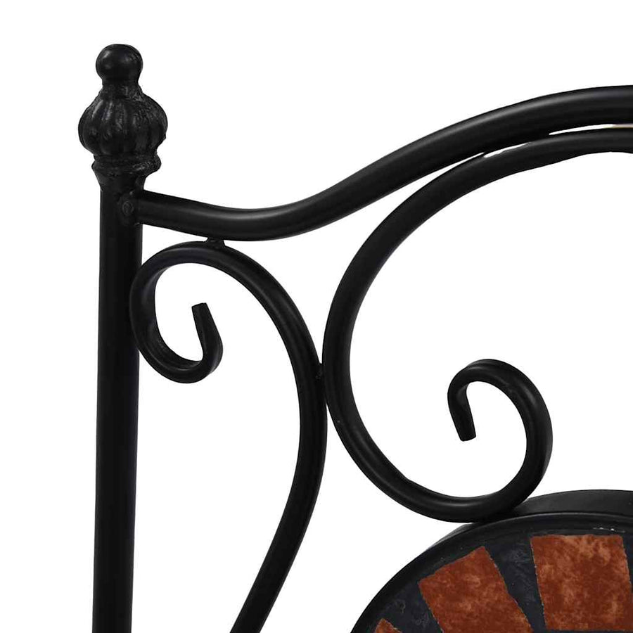 Mosaic Folding Chairs 2 pcs Brown Ceramic