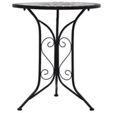 Mosaic Bistro Table Grey 61cm Ceramic - Front View