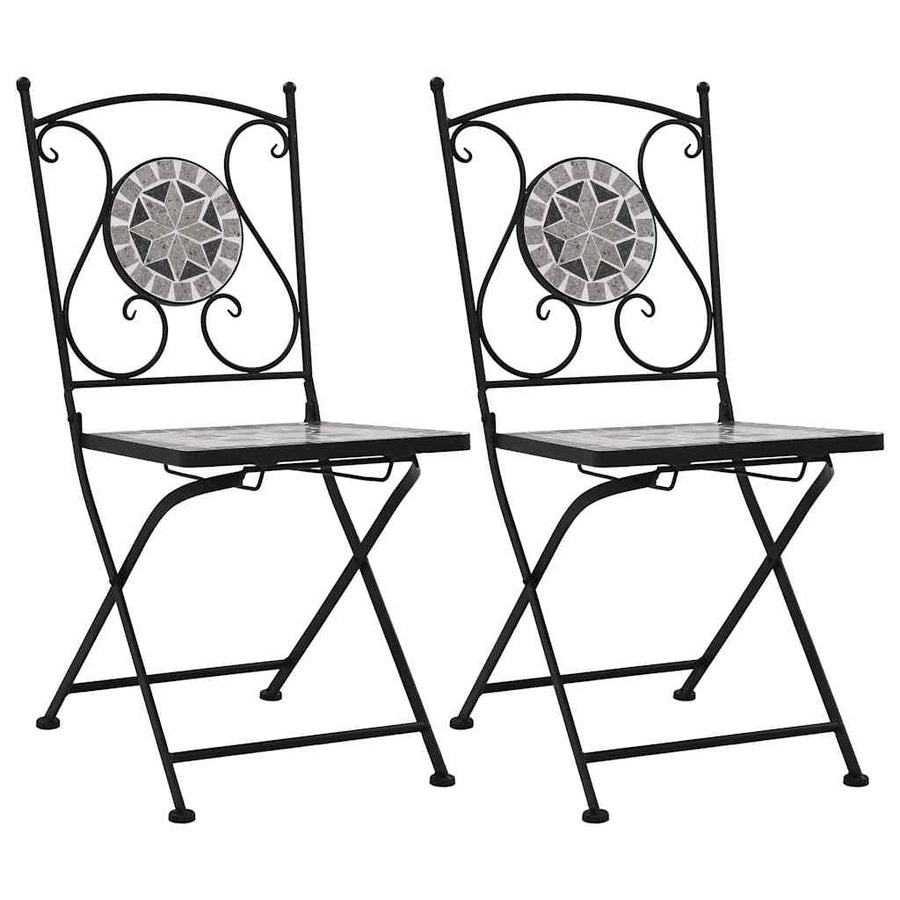 Mosaic Folding Chairs 2 pcs Grey