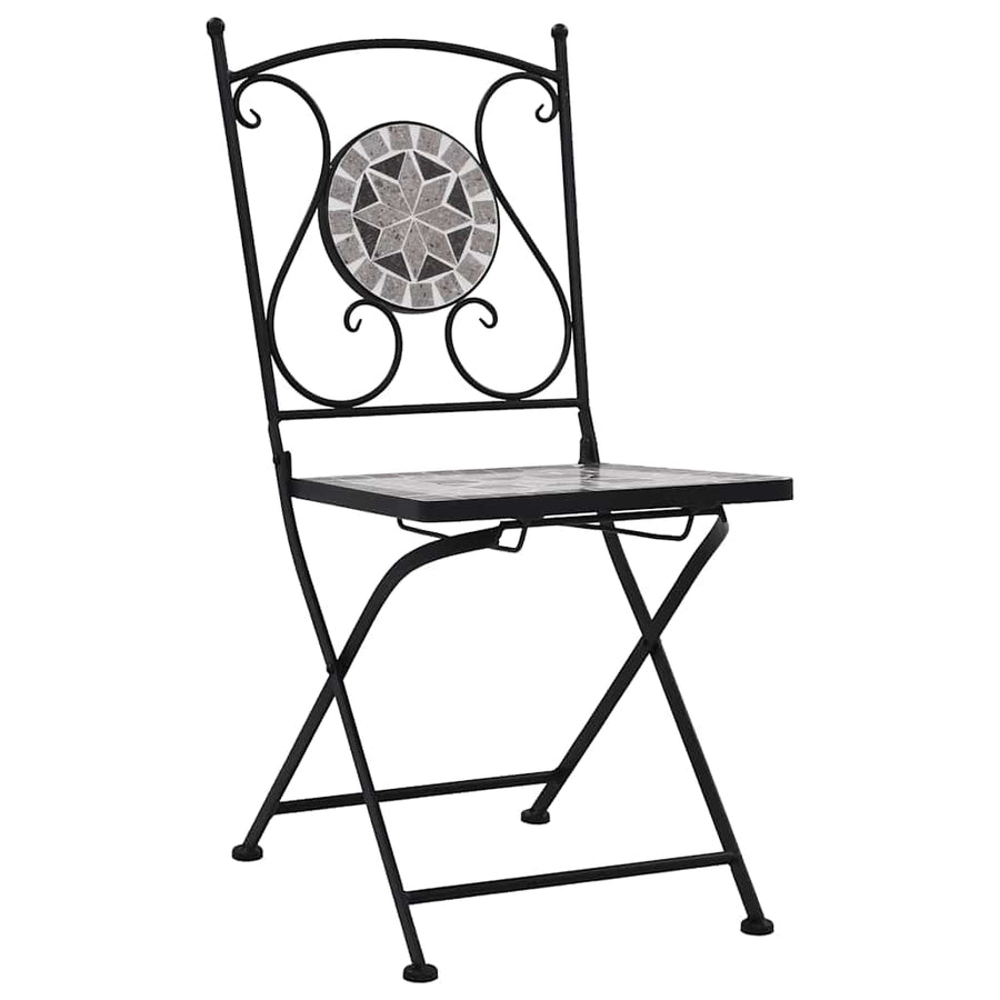 Mosaic Folding Chairs 2 pcs Grey