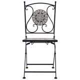 Mosaic Bistro Chairs 2 pcs Grey - Side View