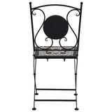 Mosaic Bistro Chairs 2 pcs Grey - 45-Degree Angle
