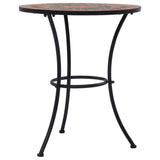 Mosaic Bistro Table Orange/Grey 60cm Ceramic - Front View