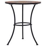 Mosaic Bistro Table Orange/Grey 60cm Ceramic - Side View