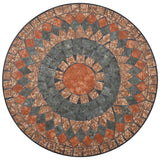 Mosaic Bistro Table Orange/Grey 60cm Ceramic - Close-Up Angle