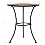 Mosaic Bistro Table Orange/Grey 60cm Ceramic - Low Angle
