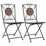 Mosaic Folding Chairs 2 pcs Orange/Grey