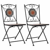 Mosaic Folding Chairs 2 pcs Orange/Grey