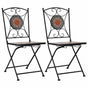 Mosaic Folding Chairs 2 pcs Orange/Grey