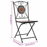 Mosaic Folding Chairs 2 pcs Orange/Grey - Extra Image