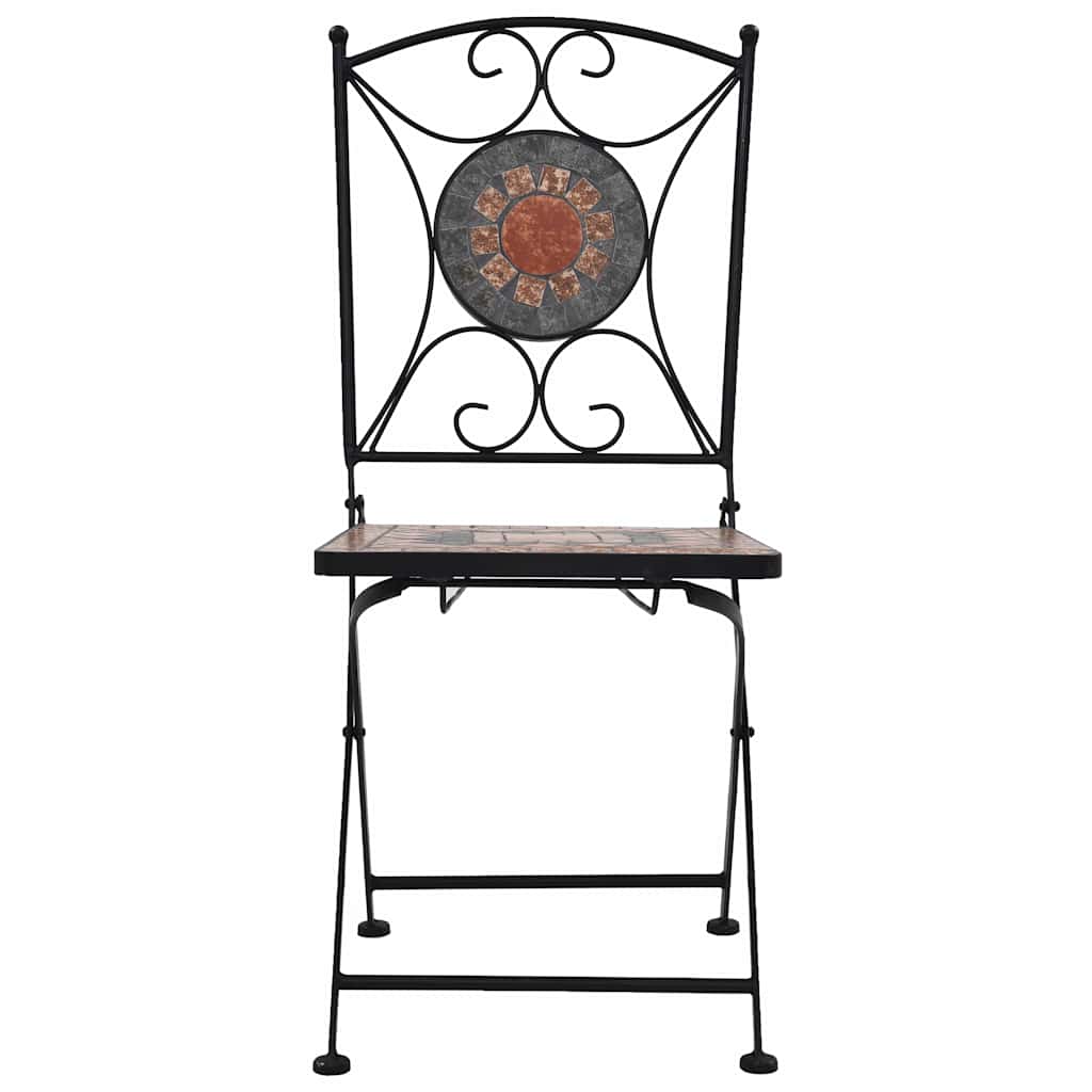 Mosaic Folding Chairs 2 pcs Orange/Grey