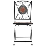 Mosaic Folding Chairs 2 pcs Orange/Grey - Side View