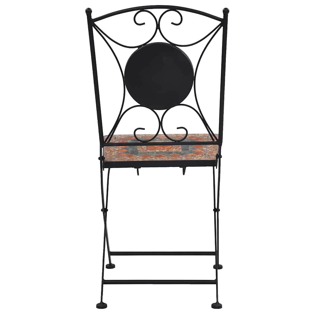 Mosaic Folding Chairs 2 pcs Orange/Grey