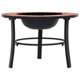 Mosaic Fire Pit Terracotta 68cm Ceramic - Front View