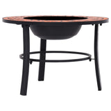 Mosaic Fire Pit Terracotta 68cm Ceramic - Side View