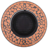 Mosaic Fire Pit Terracotta 68cm Ceramic - Rear View