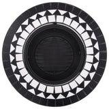 Mosaic Fire Pit Black and White 68cm Ceramic - 45-Degree Angle