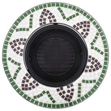 Mosaic Fire Pit Green 68cm Ceramic - Rear View