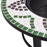 Mosaic Fire Pit Green 68cm Ceramic - Close-Up Angle