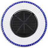 Mosaic Fire Pit Table Blue and White 68 cm Ceramic - Low Angle