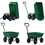Garden Tipping Hand Cart 300 kg 75L Green - Top-Down View