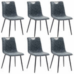 Dining Chairs 6 pcs Black Faux Leather