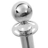 3 Piece VIP Queue Barrier Set Stainless Steel Silver - Side View